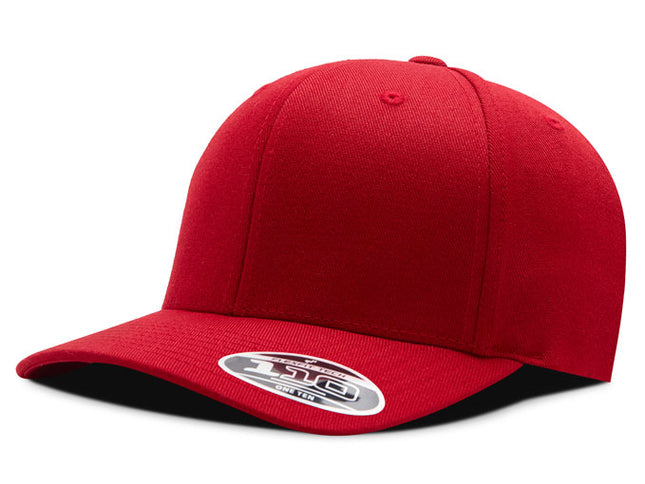 Gorra Flexfit 110 wool fabric BK rojo