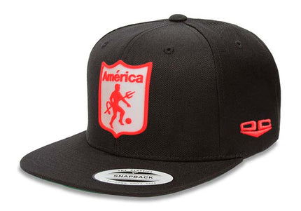 Gorra América de Cali Oficial Flexfit 6089M Plana Negra