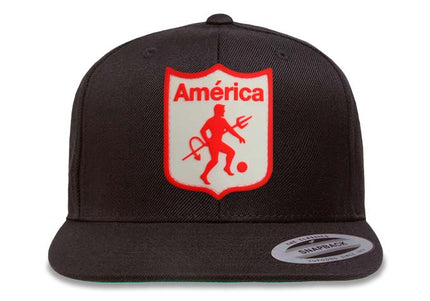 Gorra América de Cali Oficial Flexfit 6089M Plana Negra