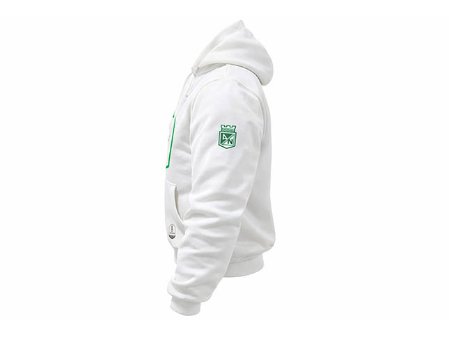 Hoodie Atlético Nacional Oficial conmebol libertadores silueta blanco