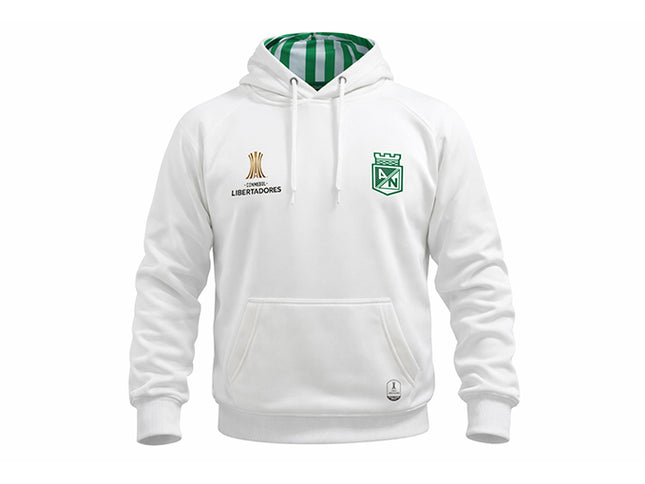 Hoodie Atlético Nacional Oficial conmebol libertadores la gloria eterna blanco
