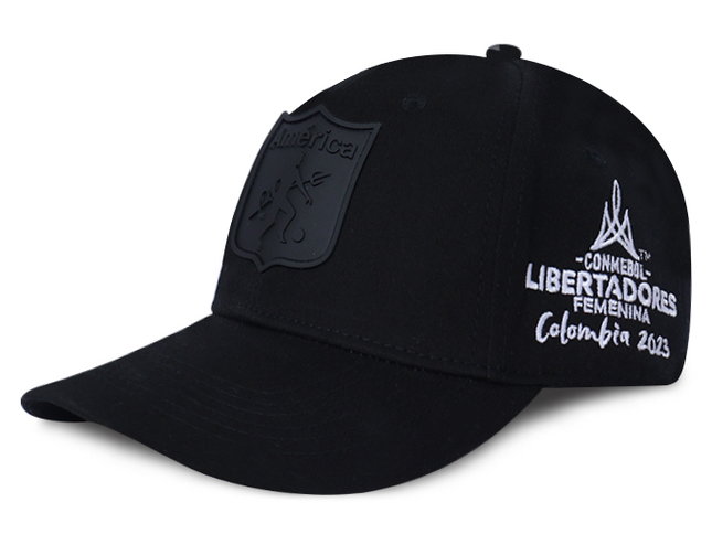 Gorra América de Cali Oficial OC Caps Conmebol libertadores femenina Negra tono a tono