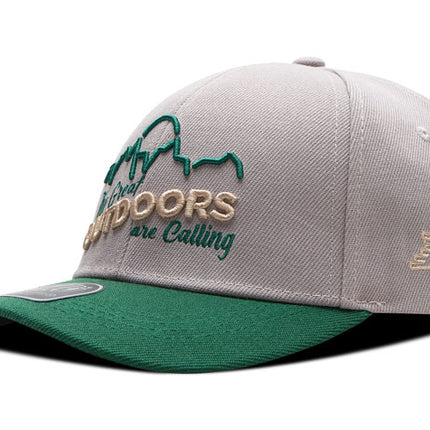 Gorra de moda DJ Caps The great outdoors are calling gris/verde