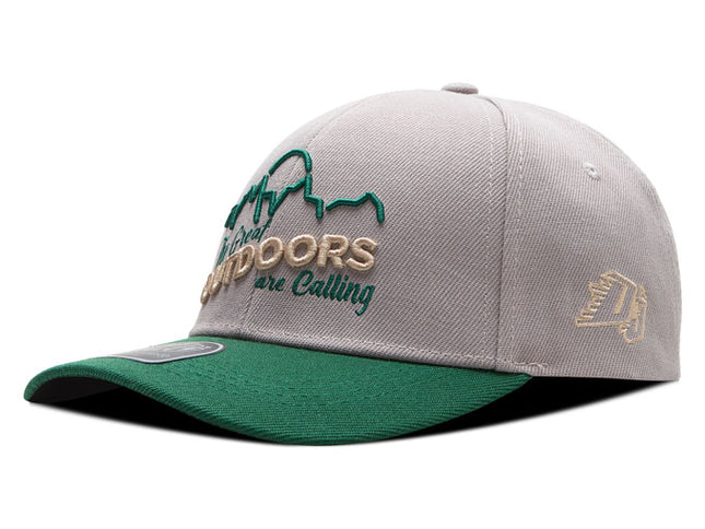 Gorra de moda DJ Caps The great outdoors are calling gris/verde