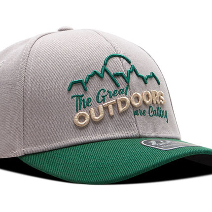 Gorra de moda DJ Caps The great outdoors are calling gris/verde