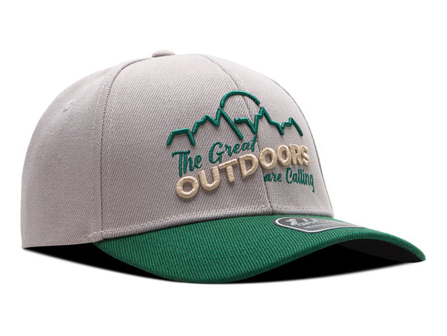 Gorra de moda DJ Caps The great outdoors are calling gris/verde