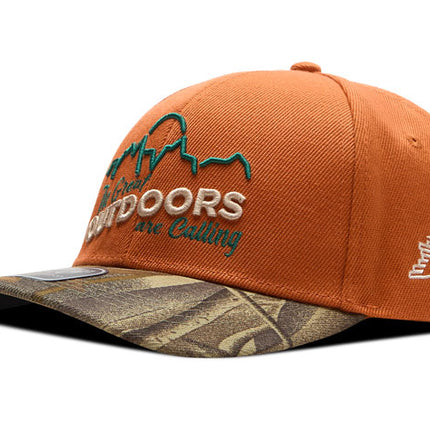 Gorra de moda DJ Caps The great outdoors are calling naranja