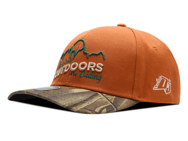 Gorra de moda DJ Caps The great outdoors are calling naranja
