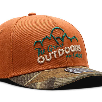Gorra de moda DJ Caps The great outdoors are calling naranja