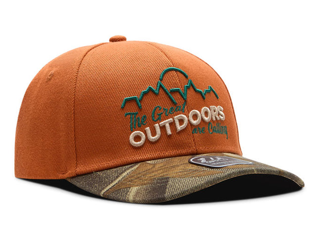 Gorra de moda DJ Caps The great outdoors are calling naranja