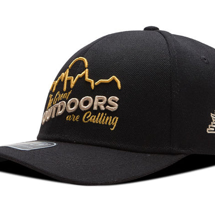 Gorra de moda DJ Caps The great outdoors are calling negro