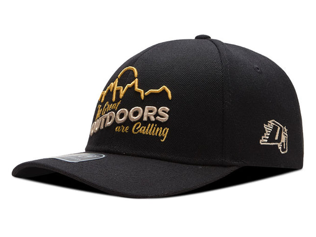 Gorra de moda DJ Caps The great outdoors are calling negro