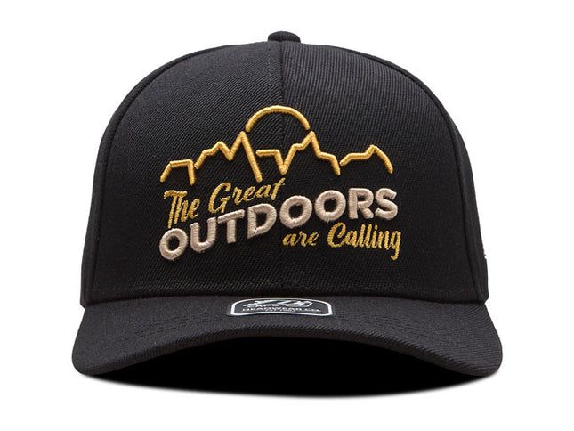 Gorra de moda DJ Caps The great outdoors are calling negro