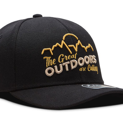 Gorra de moda DJ Caps The great outdoors are calling negro