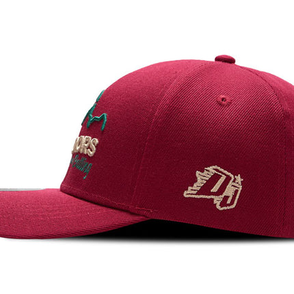 Gorra de moda DJ Caps The great outdoors are calling vinotinto