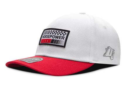 Gorra de moda DJ Caps Horsepower blanco/rojo