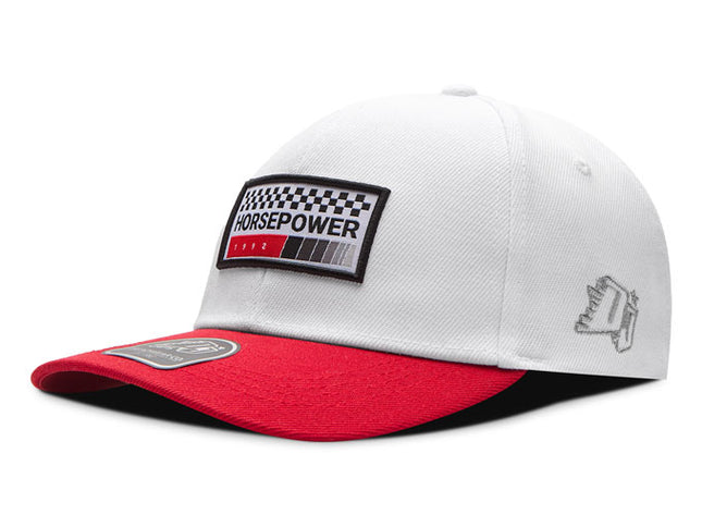 Gorra de moda DJ Caps Horsepower blanco/rojo