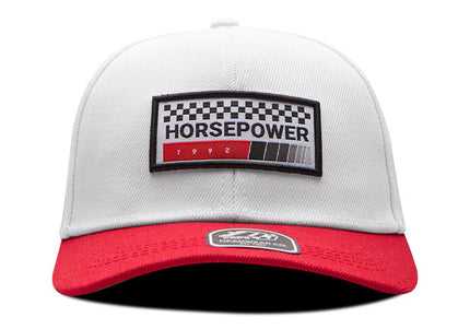 Gorra de moda DJ Caps Horsepower blanco/rojo