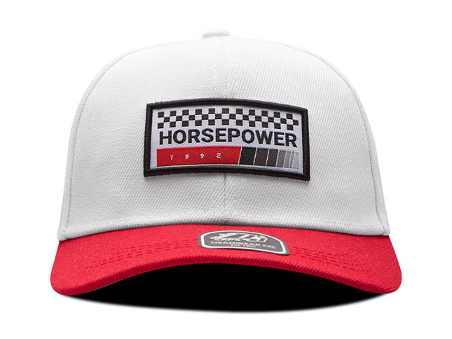 Gorra de moda DJ Caps Horsepower blanco/rojo