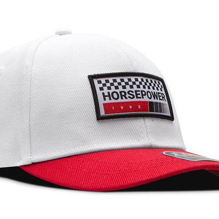 Gorra de moda DJ Caps Horsepower blanco/rojo