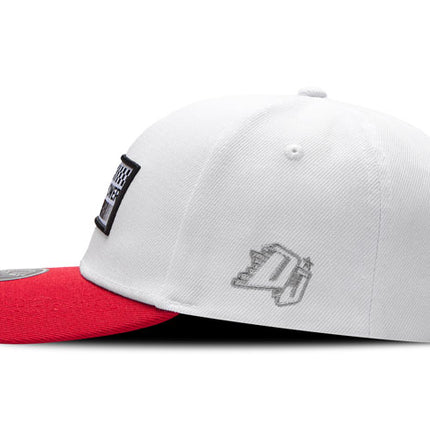 Gorra de moda DJ Caps Horsepower blanco/rojo