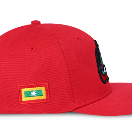 Gorra Caimanes de Barranquilla Oficial Fanaticos Roja Plana