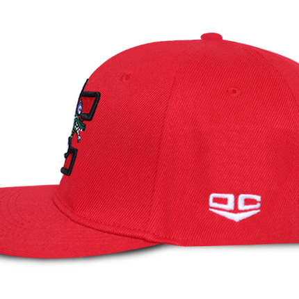 Gorra Caimanes de Barranquilla Oficial Fanaticos Roja Plana
