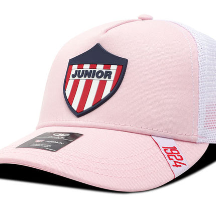Gorra Junior FC Oficial de Malla FJL-007 rosa/blanco