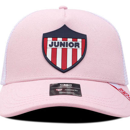 Gorra Junior FC Oficial de Malla FJL-007 rosa/blanco