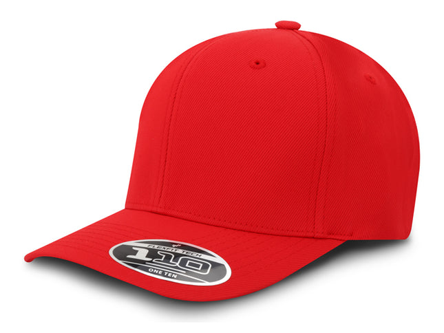 Gorra Flexfit 110 Tactel Velcro BK Rojo