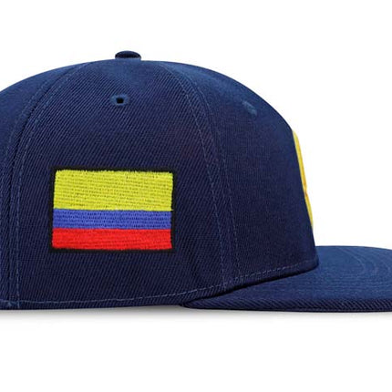 Gorra Selección Colombia de Béisbol Oficial Fánaticos Plana Azul oscuro