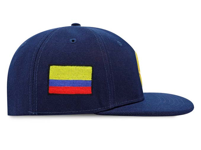 Gorra Selección Colombia de Béisbol Oficial Fánaticos Plana Azul oscuro