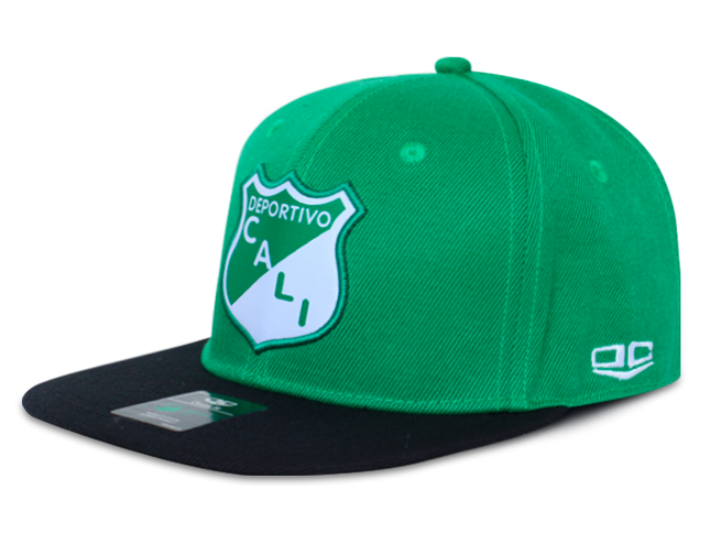 Gorra Deportivo Cali Oficial OC Caps Plana verde/negro