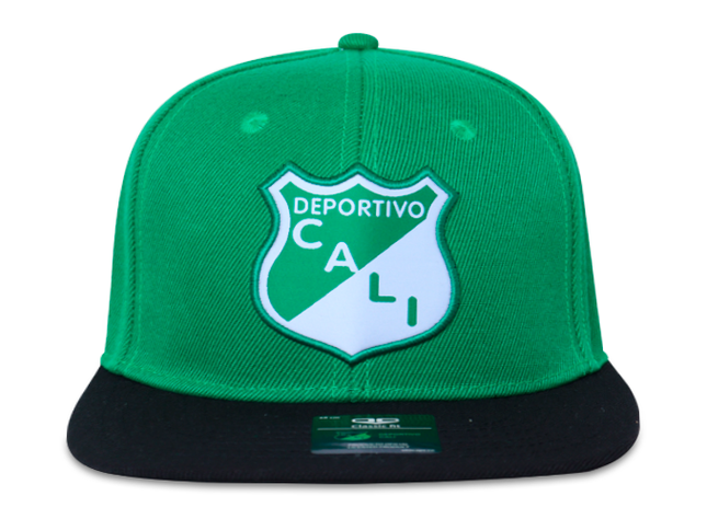 Gorra Deportivo Cali Oficial OC Caps Plana verde/negro