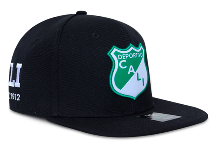 Gorra Deportivo Cali Oficial OC Caps Plana negra