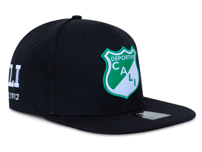 Gorra Deportivo Cali Oficial OC Caps Plana negra