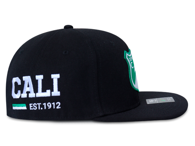 Gorra Deportivo Cali Oficial OC Caps Plana negra