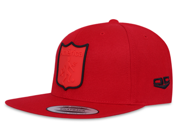Gorra América de Cali Oficial Flexfit 6089M Plana Roja