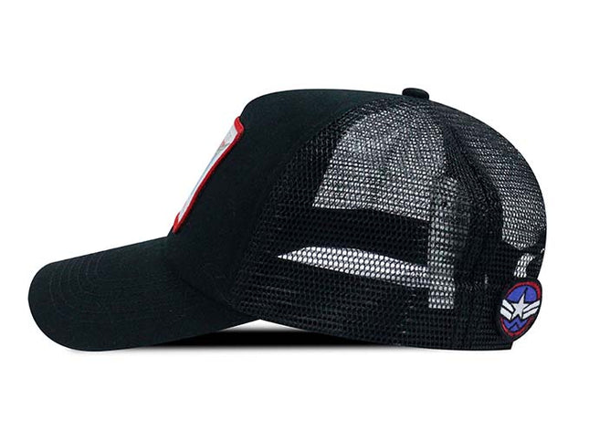 Gorra Capitan América Negra de Malla