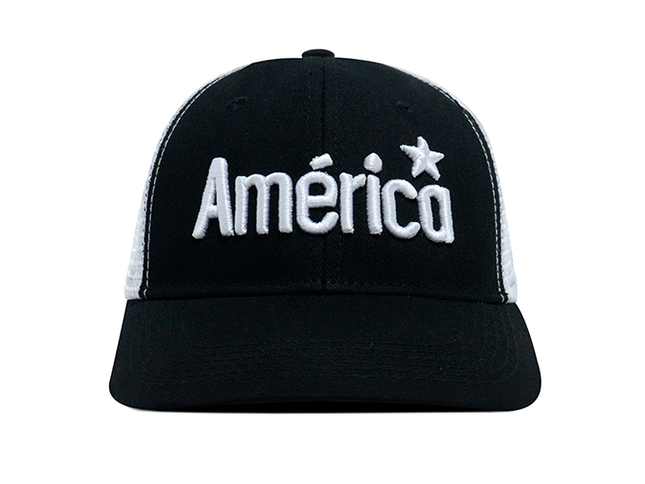 Gorra América de Cali Oficial OC Caps de Malla Negro/Blanco