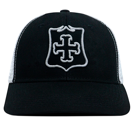 Gorra Independiente Santa Fe Oficial de Malla Negro/Blanco