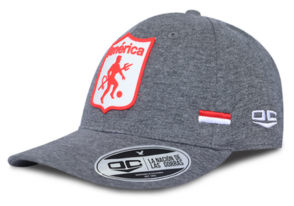 Gorra América de Cali Oficial OC Caps gris banderas