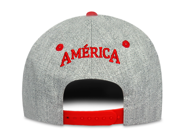 Gorra América de Cali Oficial OC Caps Plana Gris/Rojo
