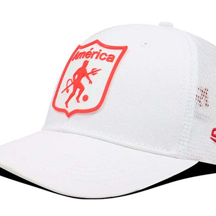 Gorra América de Cali Oficial OC Caps blanca malla