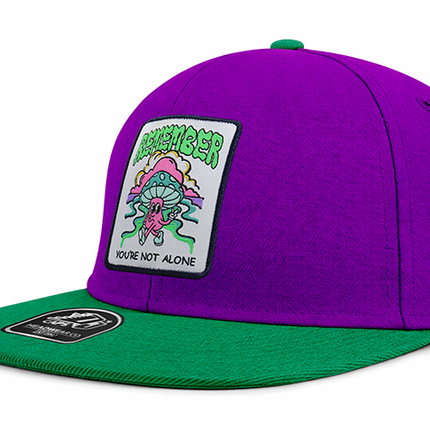 Gorra plana DJ Remember you´re not alone morado/verde