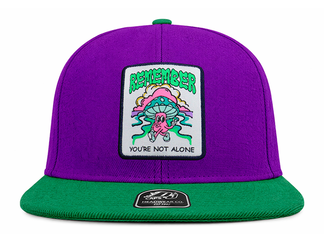 Gorra plana DJ Remember you´re not alone morado/verde