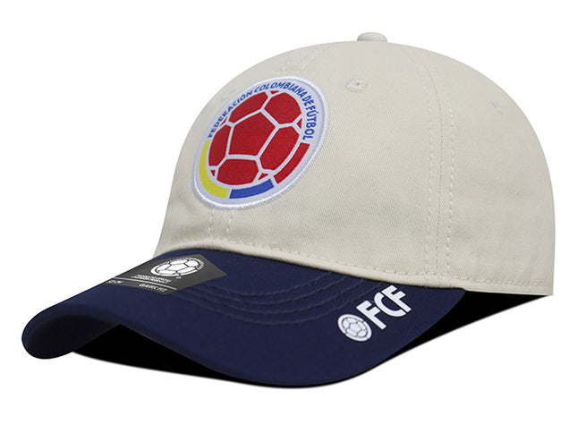 Gorra Oficial FCF Selección Colombia dad cap FCFE-0224 beige/azul oscuro