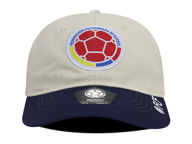 Gorra Oficial FCF Selección Colombia dad cap FCFE-0224 beige/azul oscuro