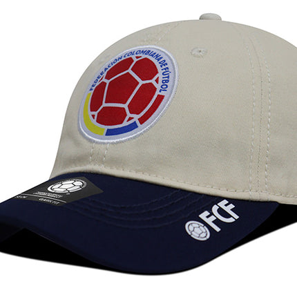 Gorra Oficial FCF Selección Colombia dad cap FCFE-0224 beige/azul oscuro