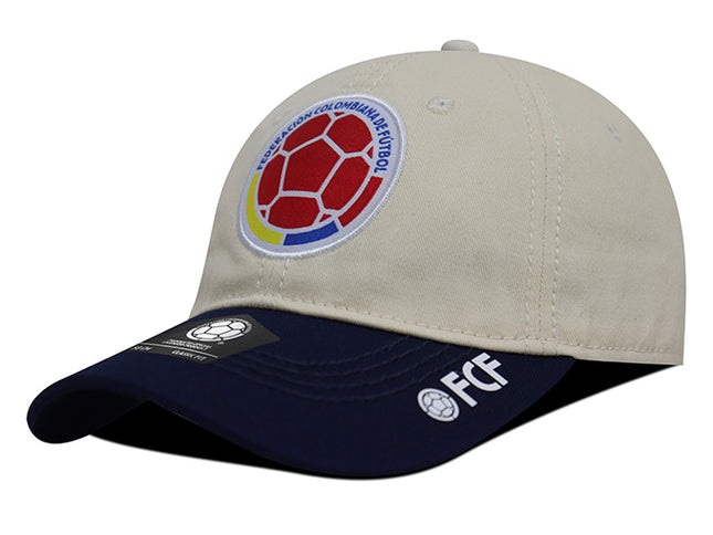 Gorra Oficial FCF Selección Colombia dad cap FCFE-0224 beige/azul oscuro